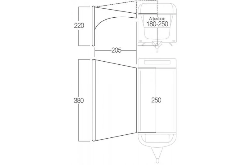 Vango AirBeam Sky Canopy 2.5m - Image 2