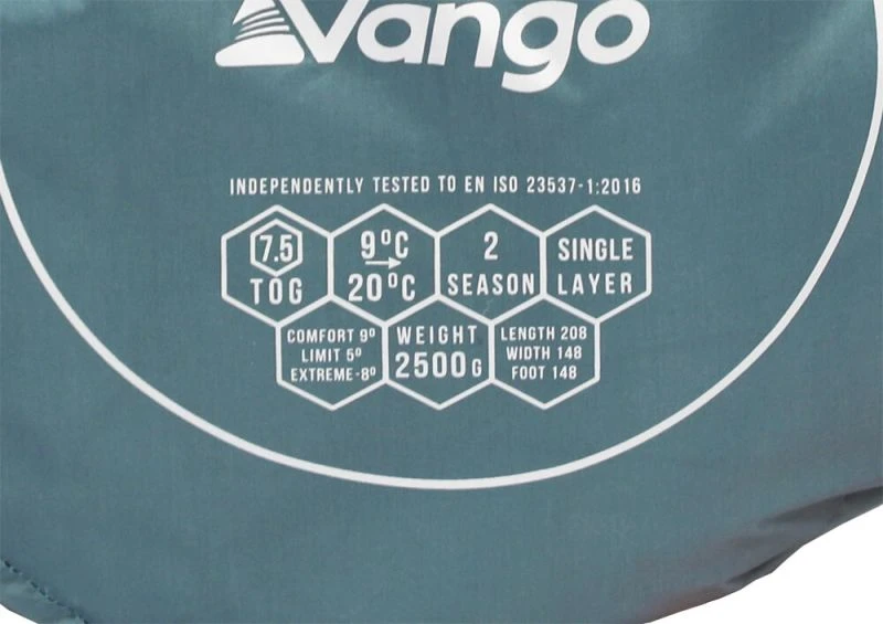Vango Ember Double Sleeping Bag - Mineral Green - Image 3