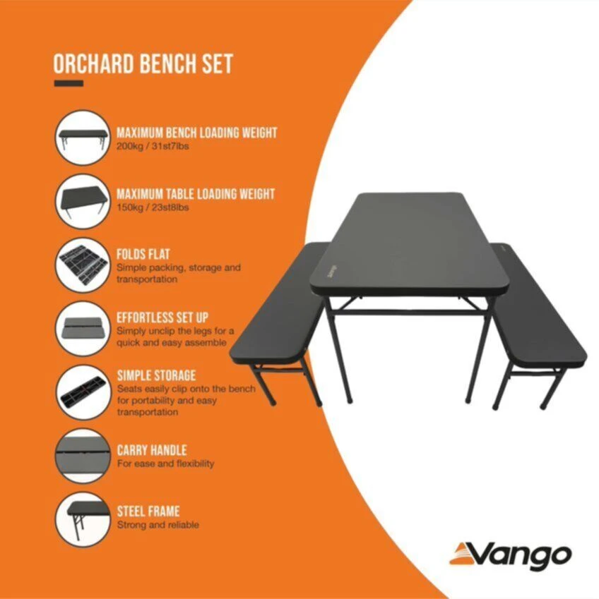 Vango Orchard Bench Set - Image 2