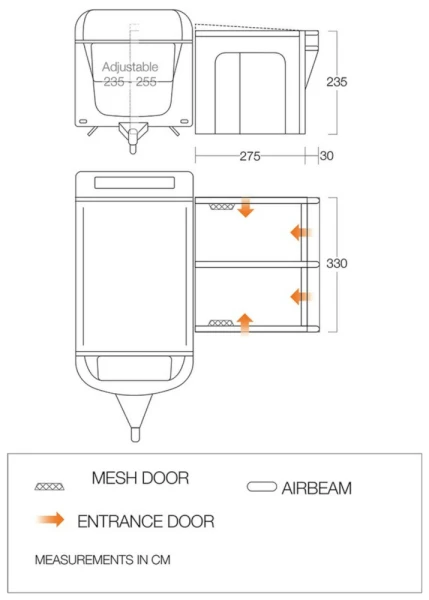 Vango Riviera Air 330 ProShield Awning 2023 - Image 2